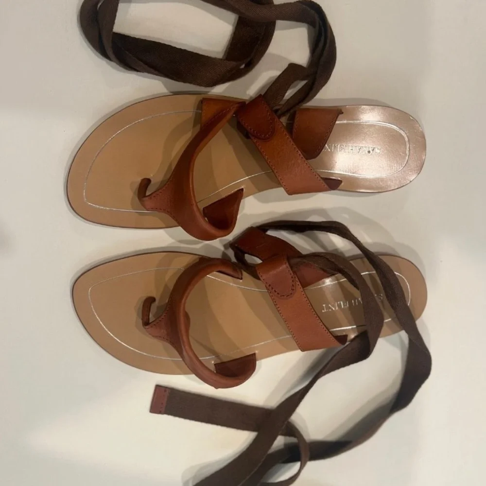 Sarah Flint Brown Strappy Sandals - Picture 2 of 3